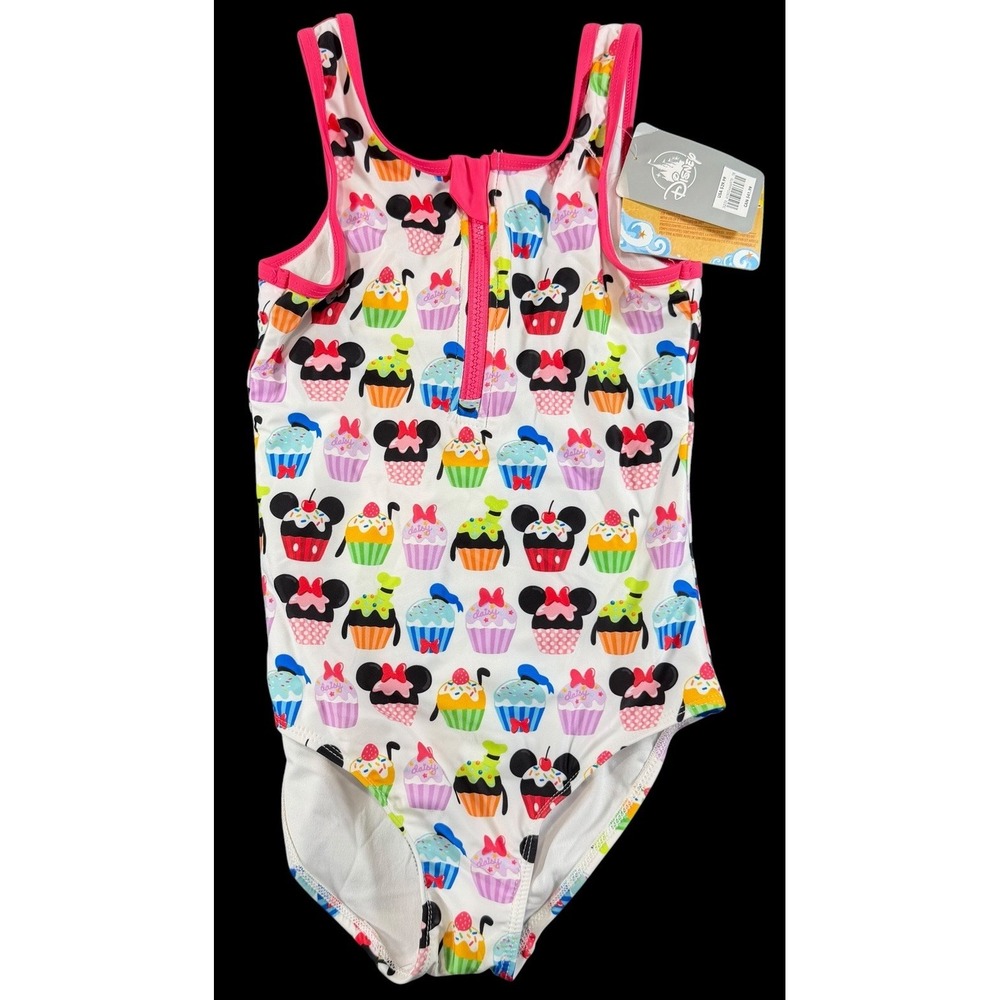 Disney Minnie Mickey Mouse Girls One Piece Swimsuit Bathing Suit UPF 50+ Size 10